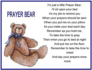 Teddy bear cheap that says prayer